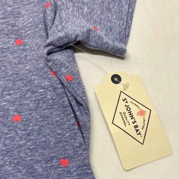 St. John's Bay Women's T-Shirt XXL Navy Hearts Essential Tee Short Sleeve NWT - Picture 3 of 5